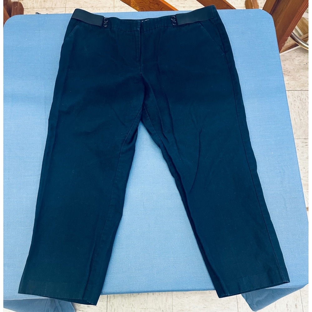 Tommy Bahama Womens Navy Blue Cropped Pants Size 14 Straight Leg